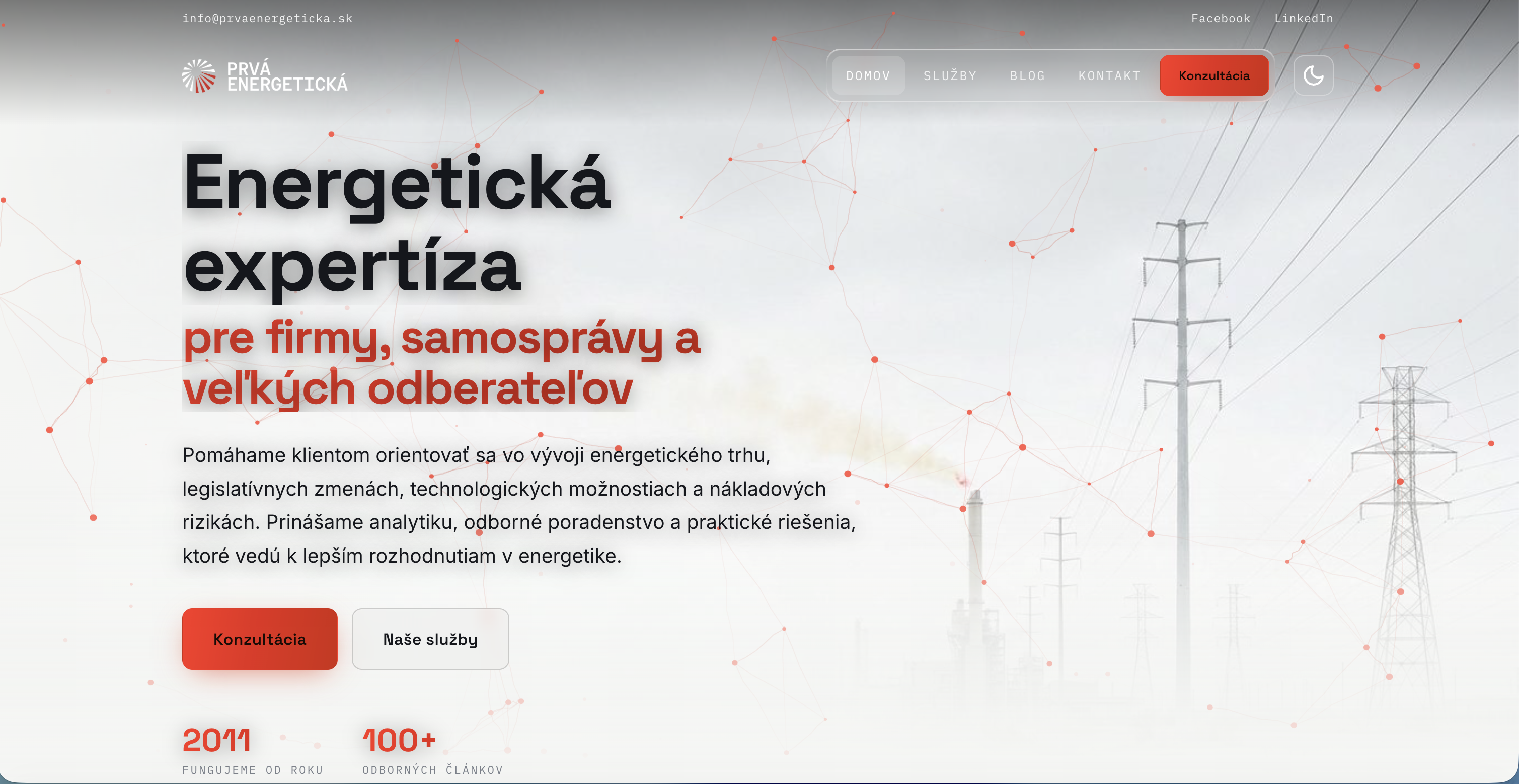 Prvá Energetická — Firemný web