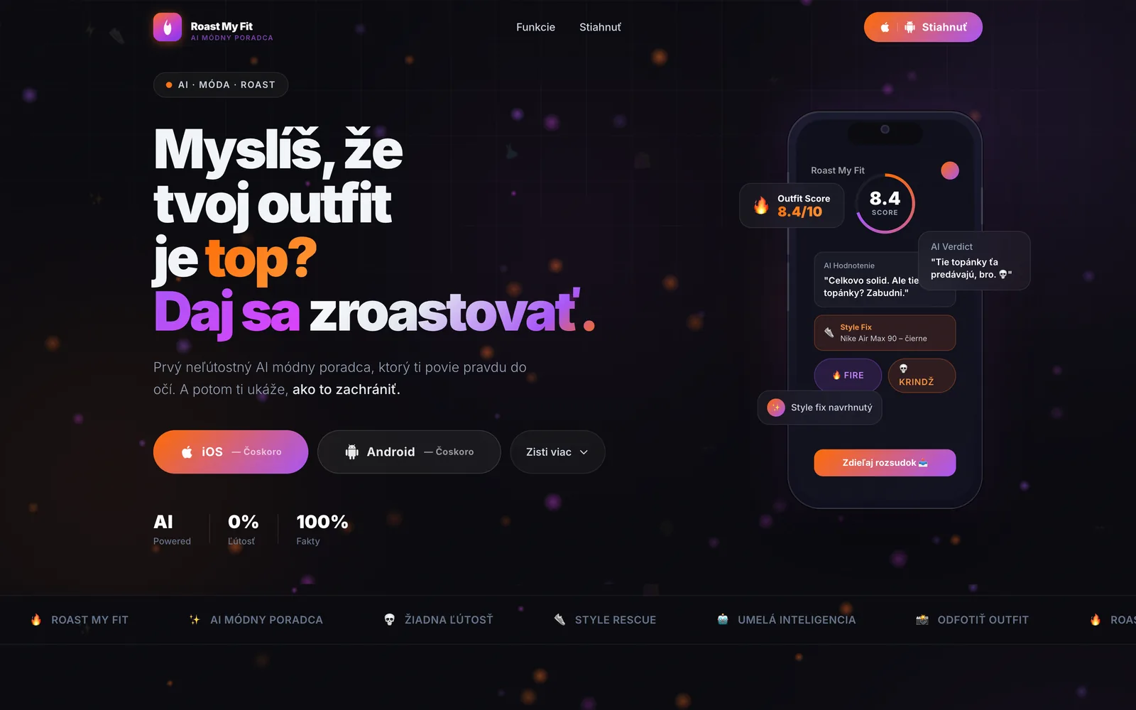 RoastMyFit — Aplikácia & AI